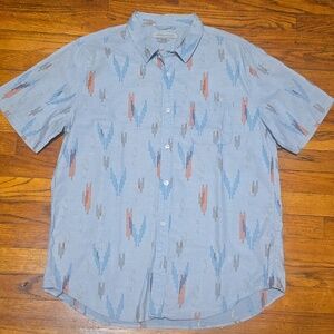 Outerknown Shirt Mens XL Light Blue Southewestern Organic Cotton Hemp Button Up